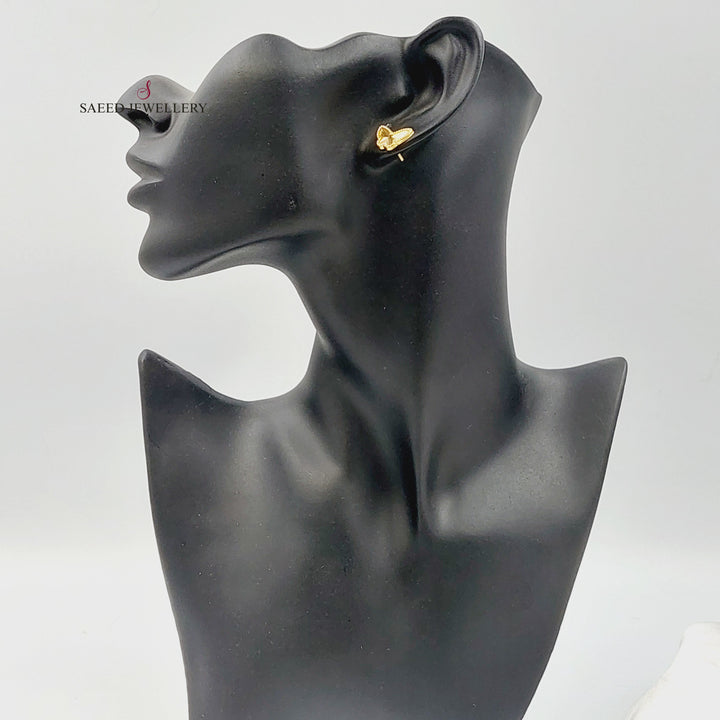 Screw Butterfly Earrings Made of 18K Gold by Saeed Jewelry 