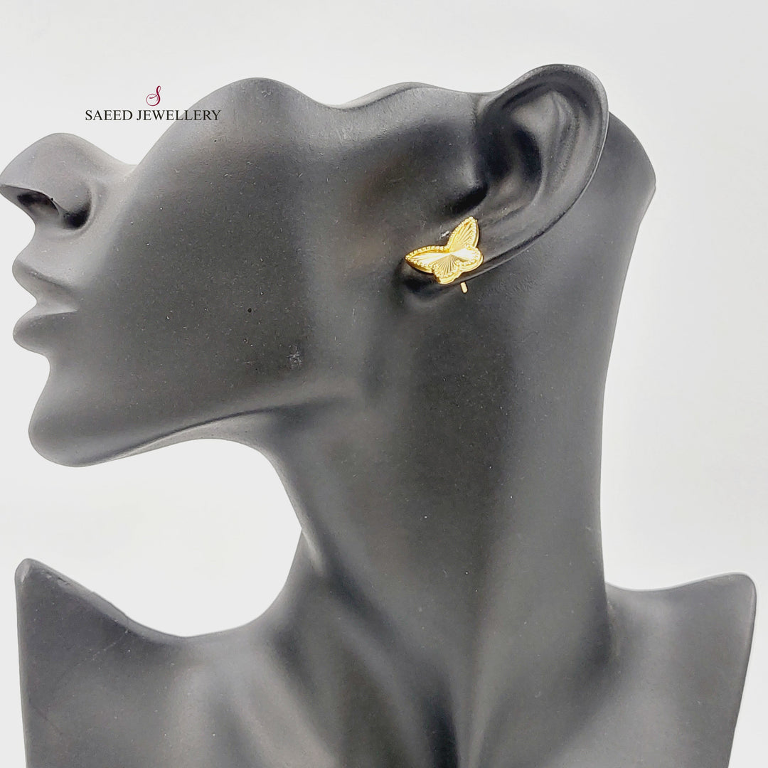 Screw Butterfly Earrings Made of 18K Gold by Saeed Jewelry 