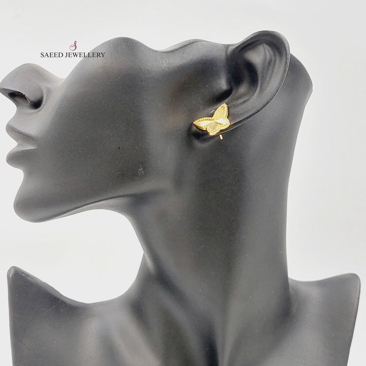 Screw Butterfly Earrings Made of 18K Gold by Saeed Jewelry 
