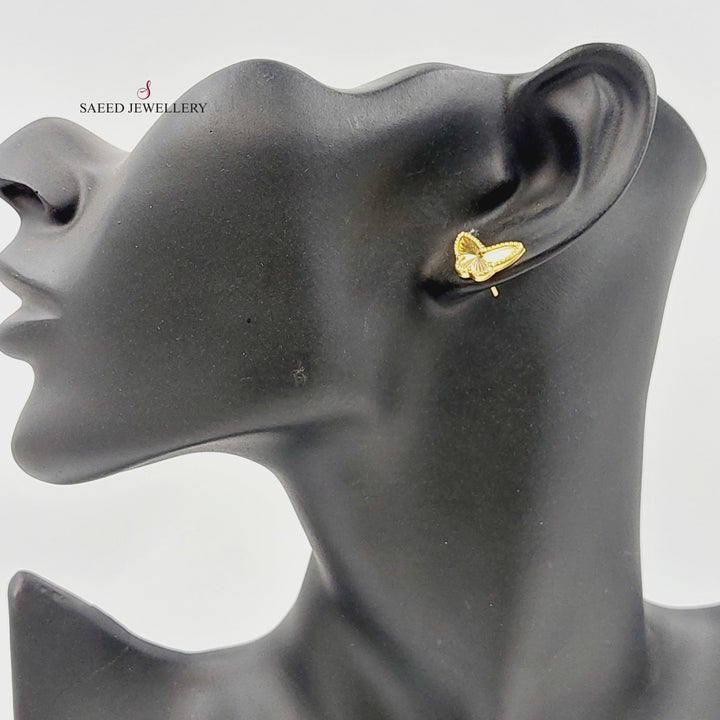 Screw Butterfly Earrings Made of 18K Gold by Saeed Jewelry 