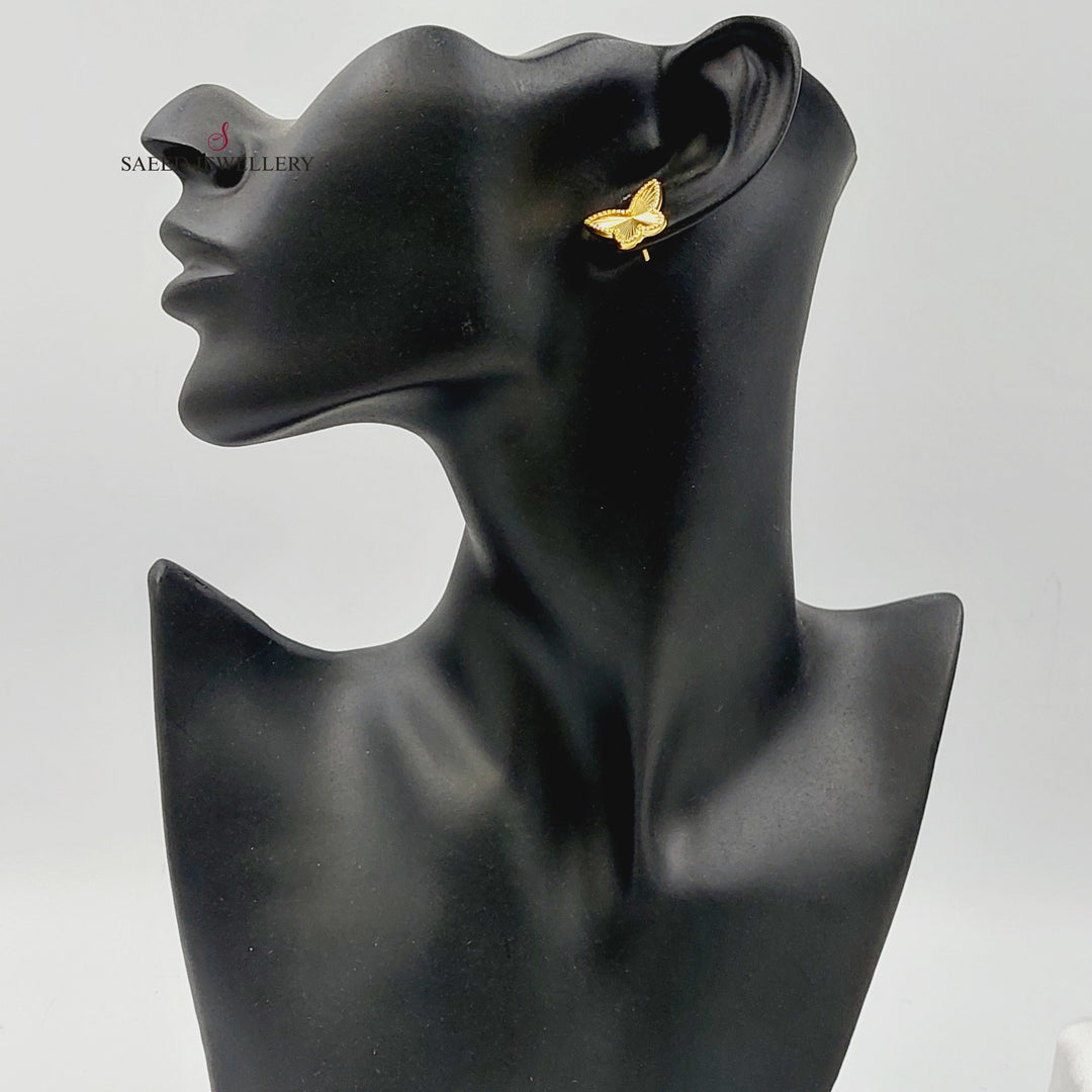 Screw Butterfly Earrings Made of 18K Gold by Saeed Jewelry 