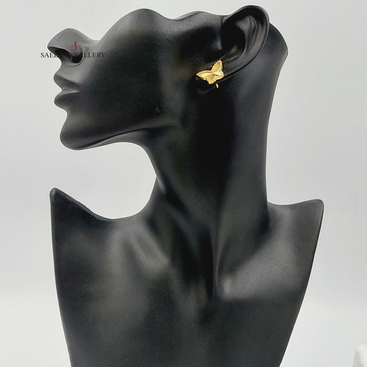 Screw Butterfly Earrings Made of 18K Gold by Saeed Jewelry 
