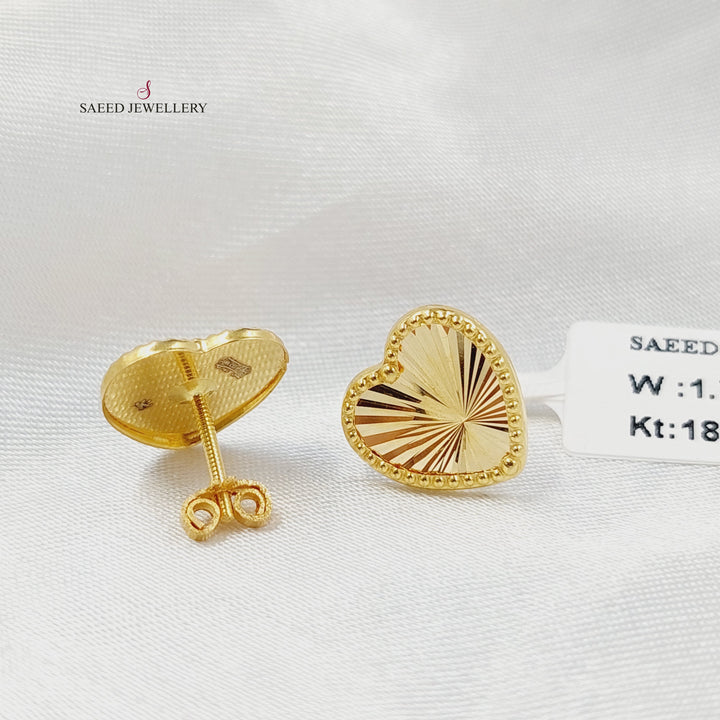 Screw Heart Earrings Made of 18K Gold by Saeed Jewelry 
