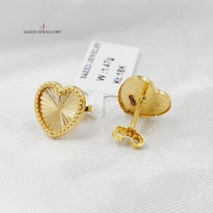 Screw Heart Earrings Made of 18K Gold by Saeed Jewelry 