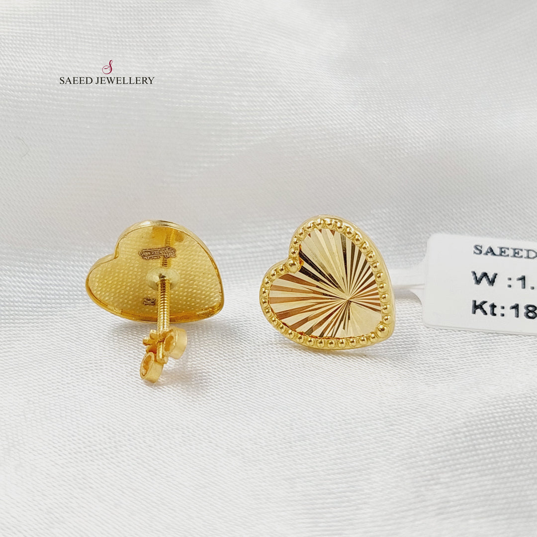 Screw Heart Earrings Made of 18K Gold by Saeed Jewelry 