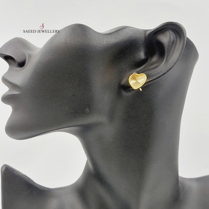 Screw Heart Earrings Made of 18K Gold by Saeed Jewelry 
