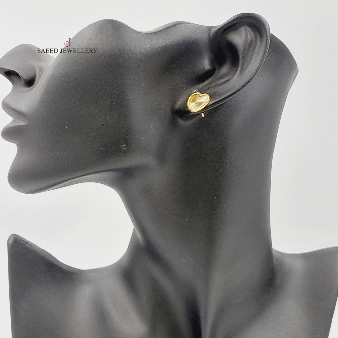 Screw Heart Earrings Made of 18K Gold by Saeed Jewelry 
