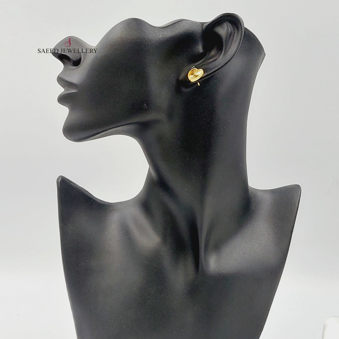 Screw Heart Earrings Made of 18K Gold by Saeed Jewelry 