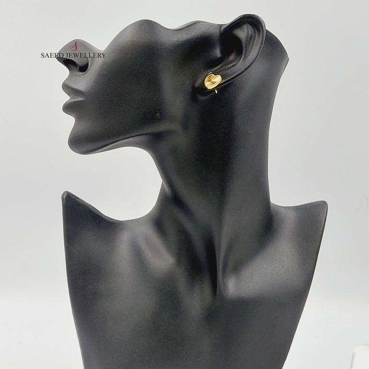 Screw Heart Earrings Made of 18K Gold by Saeed Jewelry 