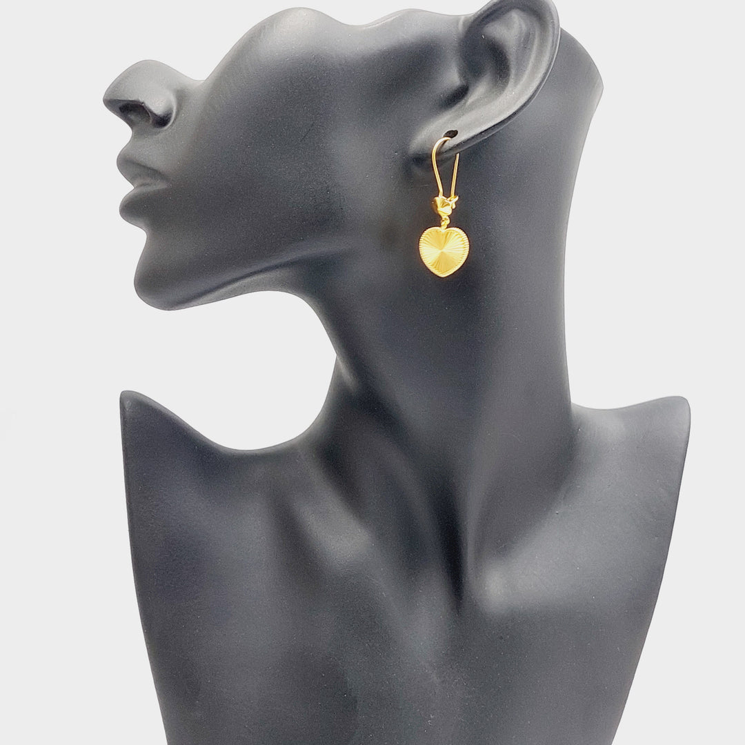 18K حلق قلب شنكل-مجوهرات الشيخ سعيد-Saeed Jewelry 