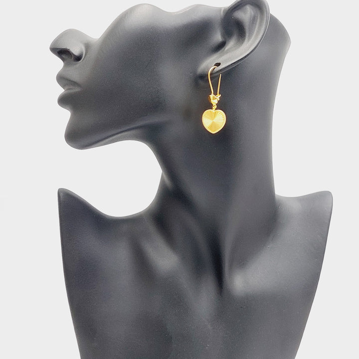 18K حلق قلب شنكل-مجوهرات الشيخ سعيد-Saeed Jewelry 