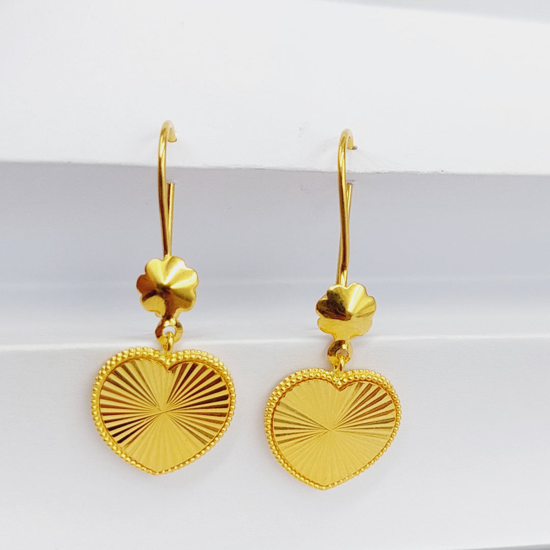 18K حلق قلب شنكل-مجوهرات الشيخ سعيد-Saeed Jewelry 