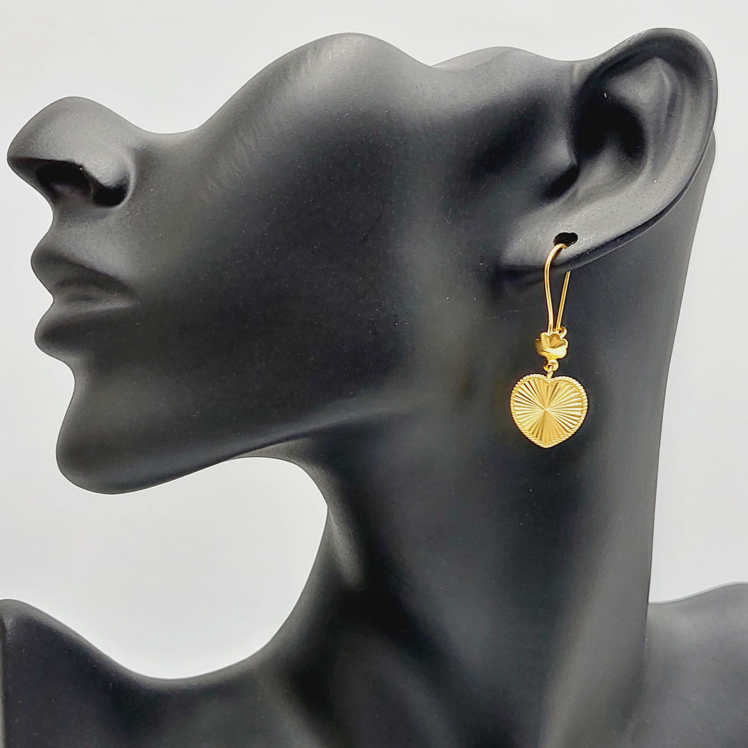 18K حلق قلب شنكل-مجوهرات الشيخ سعيد-Saeed Jewelry 