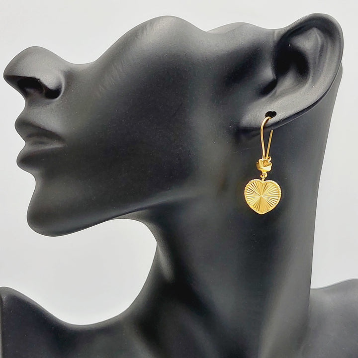 18K حلق قلب شنكل-مجوهرات الشيخ سعيد-Saeed Jewelry 