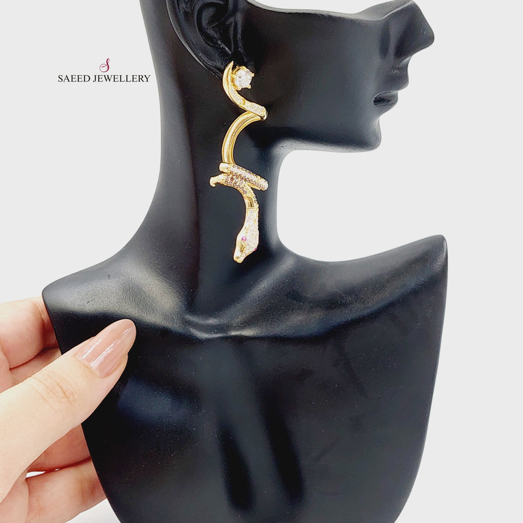 18K Gold Snake Screw Single Earring by Saeed Jewelry - Image 7