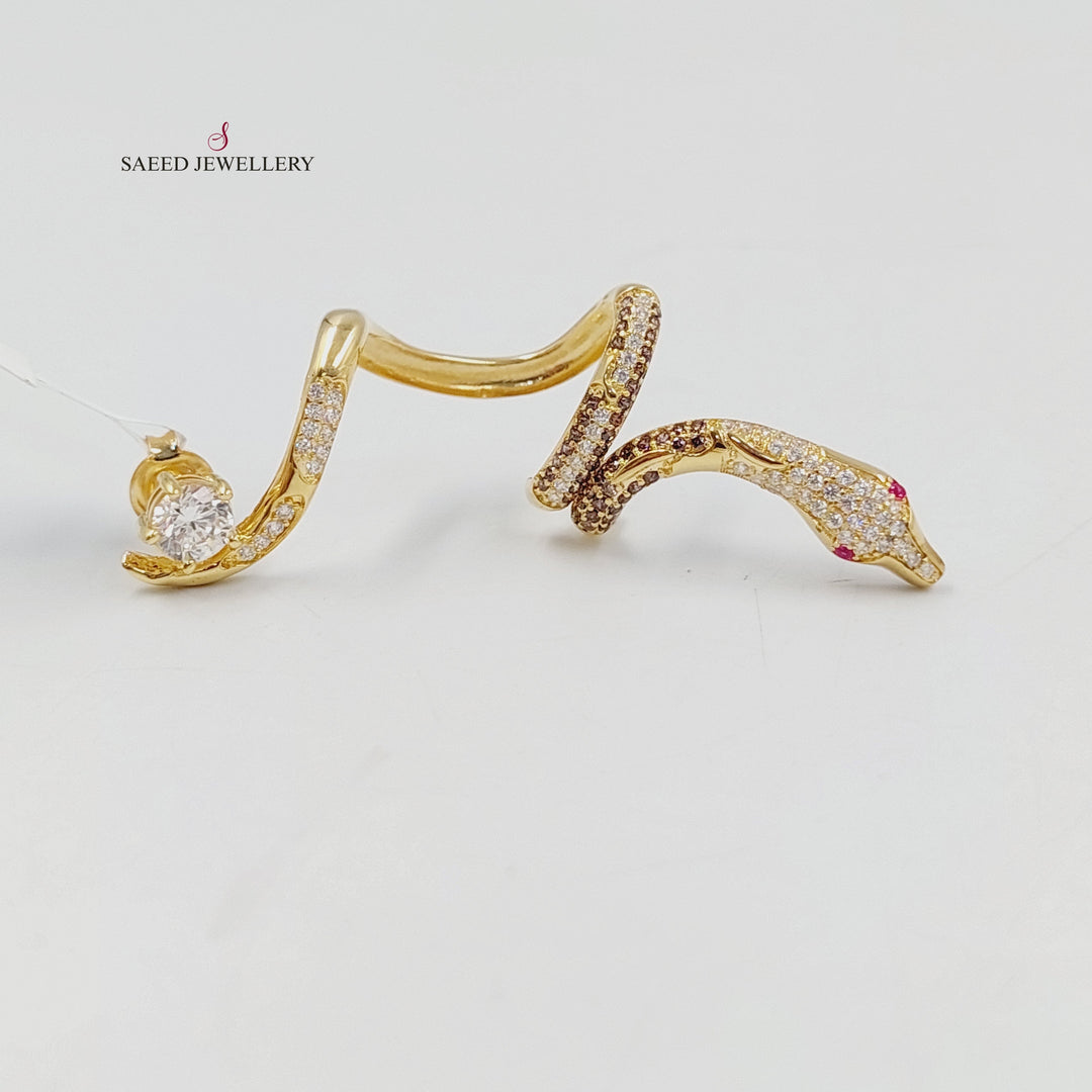 18K Gold Snake Screw Single Earring by Saeed Jewelry - Image 6