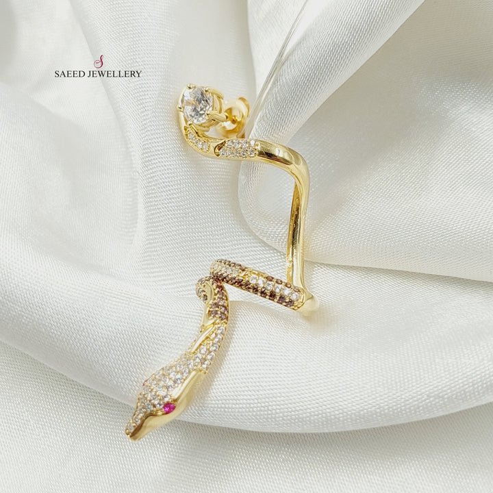 18K Gold Snake Screw Single Earring by Saeed Jewelry - Image 3