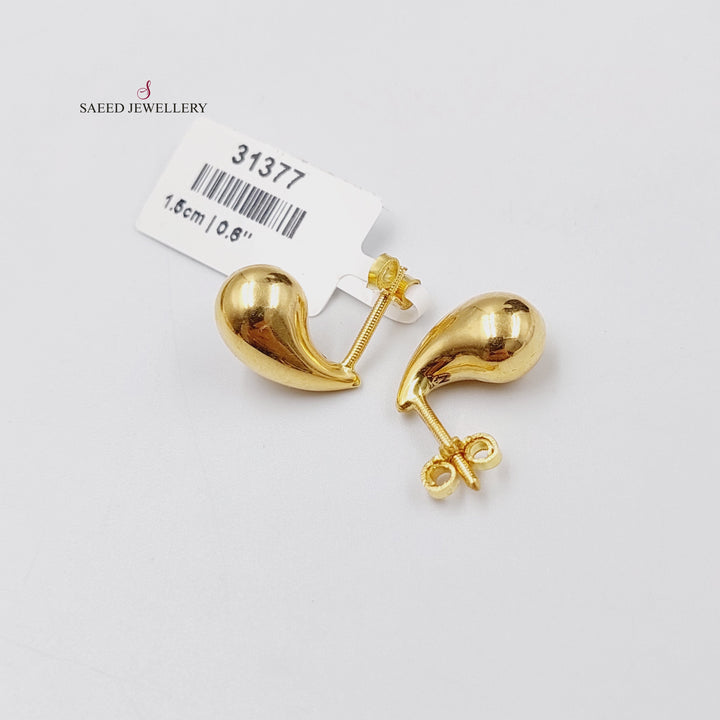18K حلق دمعة-مجوهرات الشيخ سعيد-Saeed Jewelry 