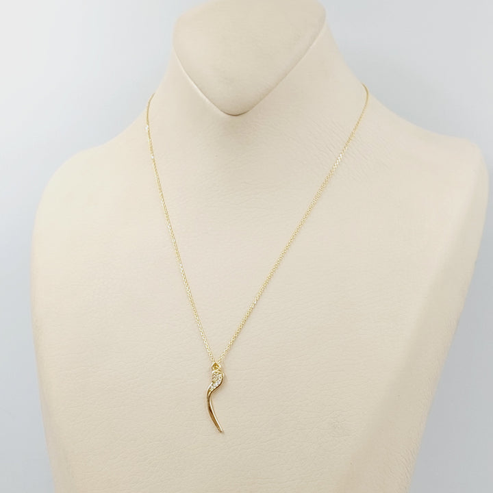 18K Gold Arabic Letter Necklace by Saeed Jewelry - Image 2