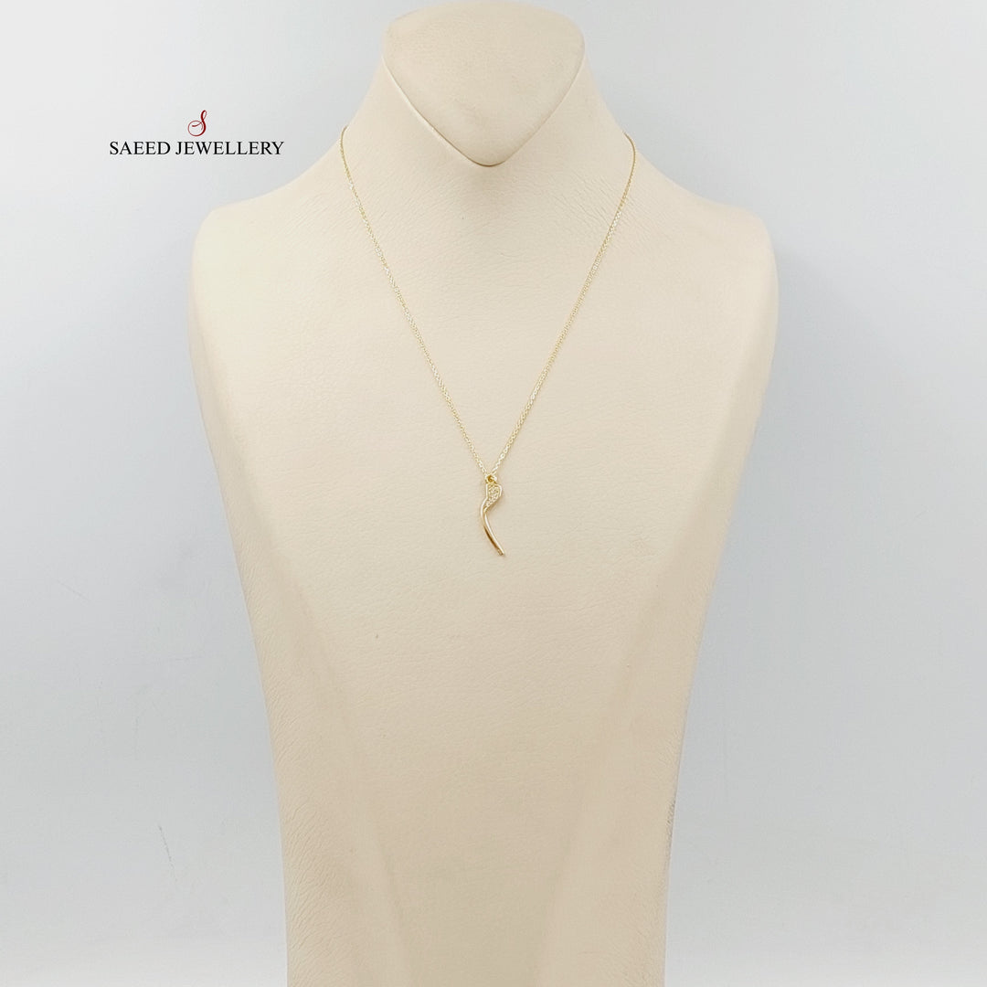 18K Gold Arabic Letter Necklace by Saeed Jewelry - Image 6