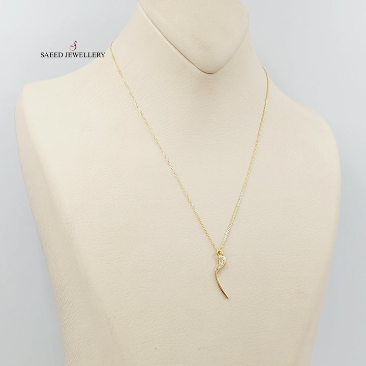 18K Gold Arabic Letter Necklace by Saeed Jewelry - Image 3