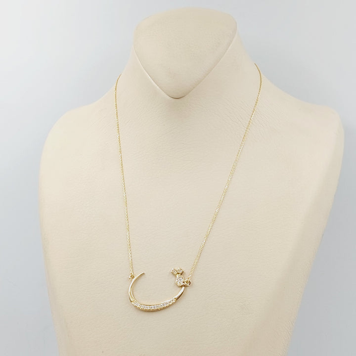 18K Gold Arabic Letter Necklace by Saeed Jewelry - Image 4