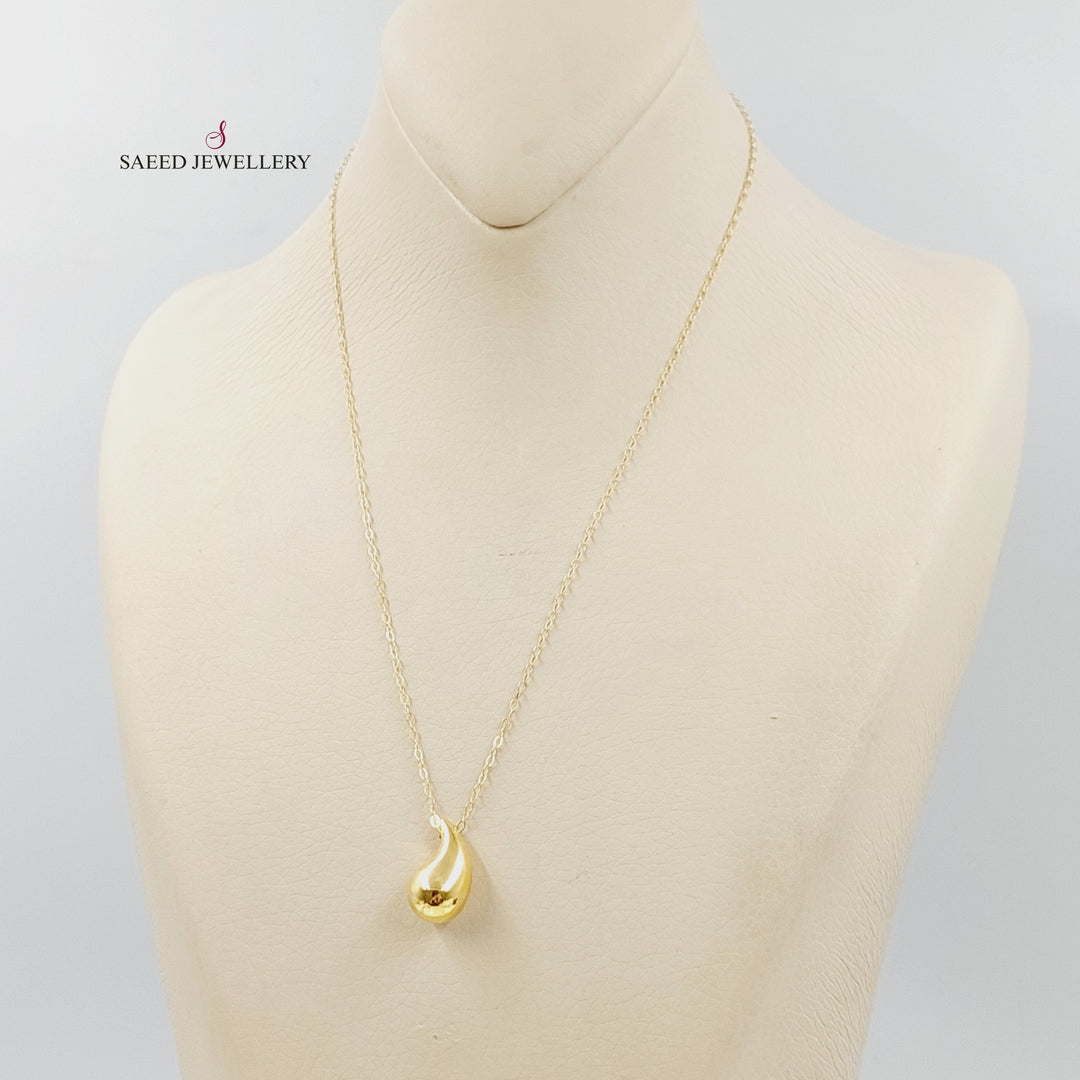 Almond Necklace Made of 18K Gold by Saeed Jewelry 