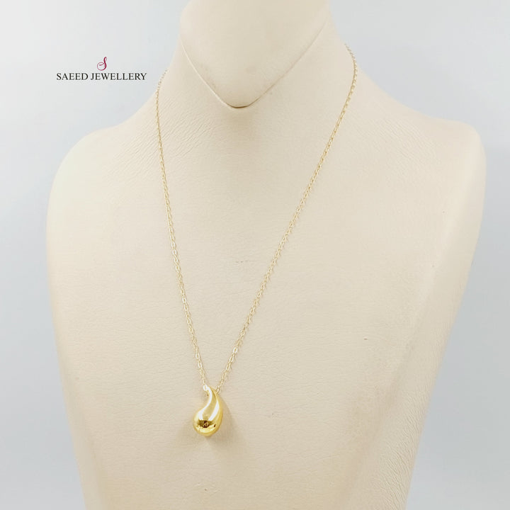 Almond Necklace Made of 18K Gold by Saeed Jewelry 