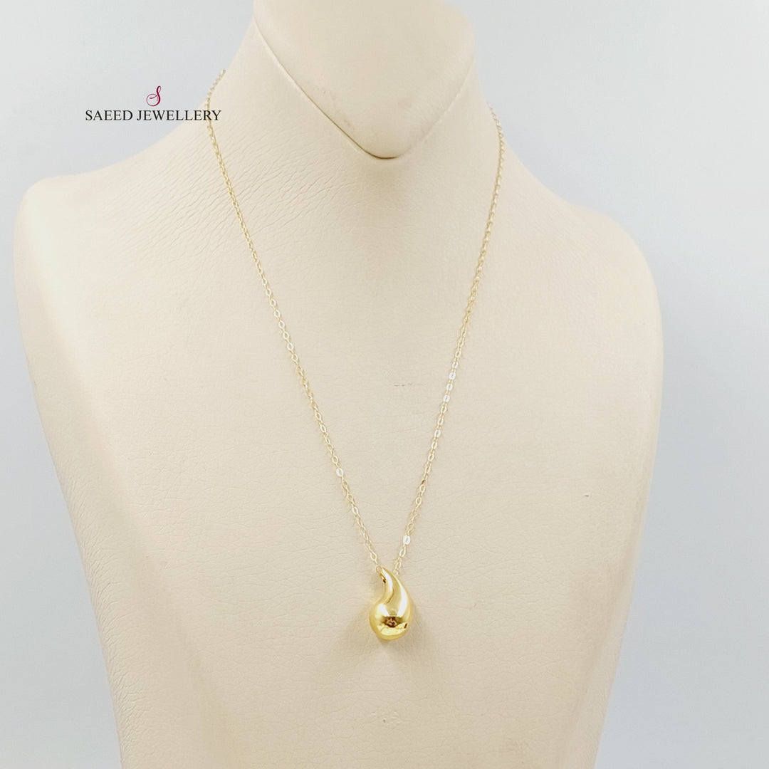 Almond Necklace Made of 18K Gold by Saeed Jewelry 