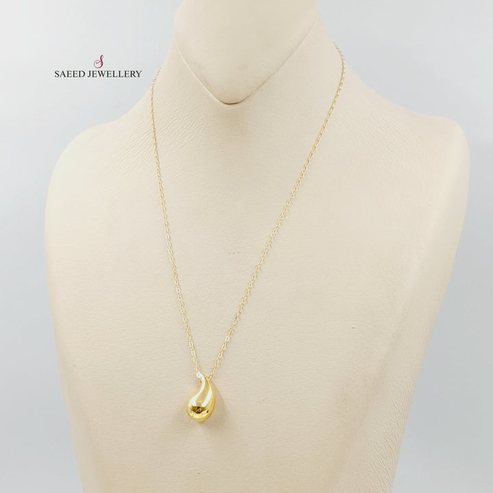 Almond Necklace Made of 18K Gold by Saeed Jewelry 