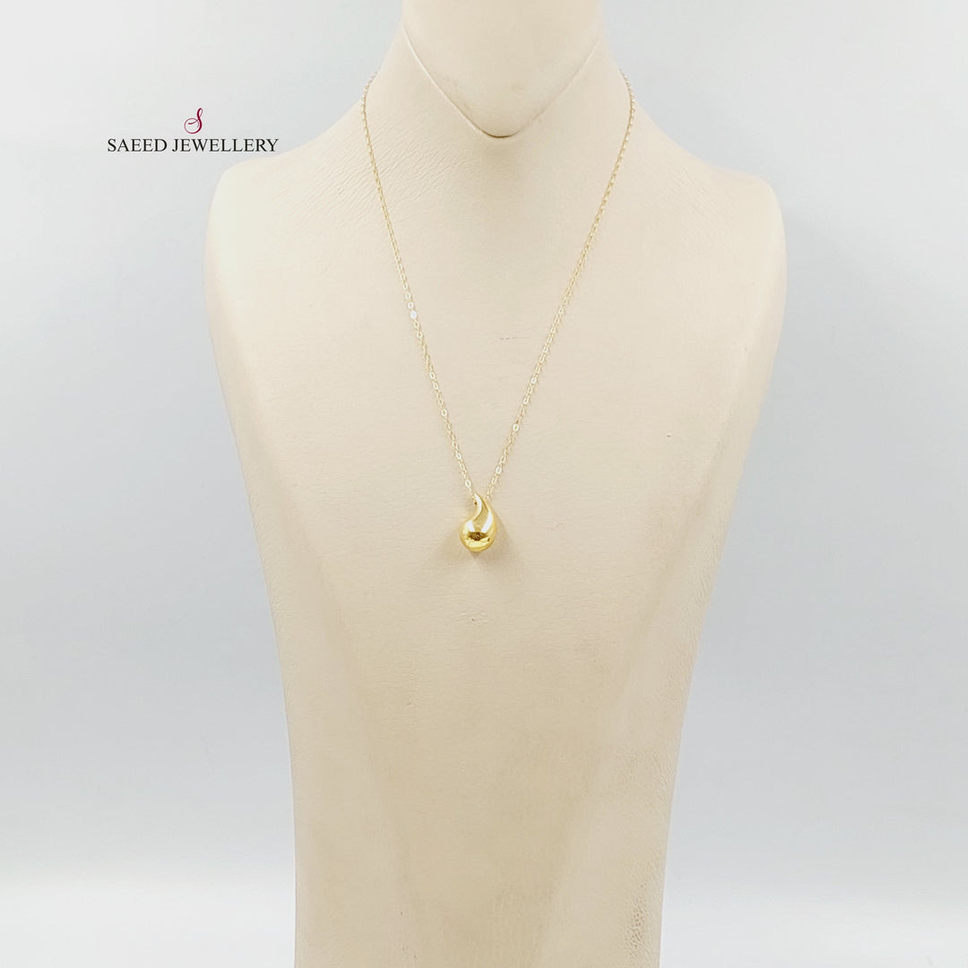 Almond Necklace Made of 18K Gold by Saeed Jewelry 