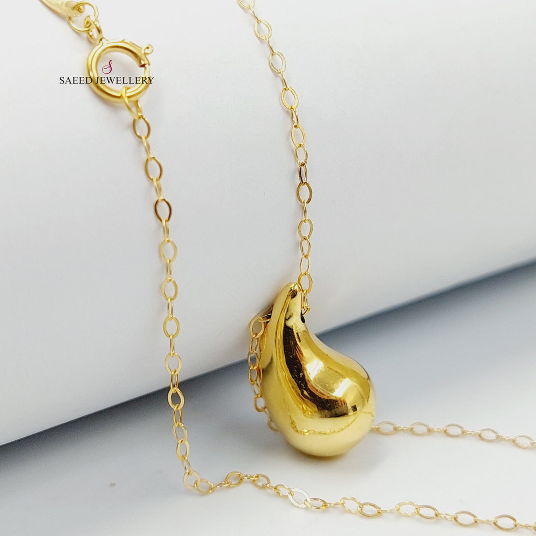 Almond Necklace Made of 18K Gold by Saeed Jewelry 