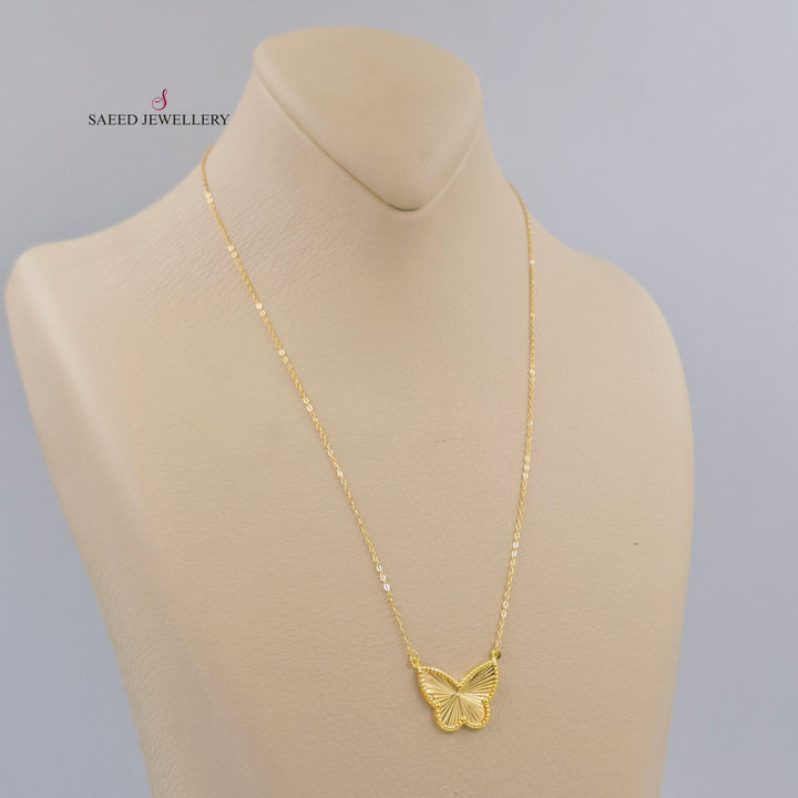 Butterfly Necklace Made of 18K Gold by Saeed Jewelry 