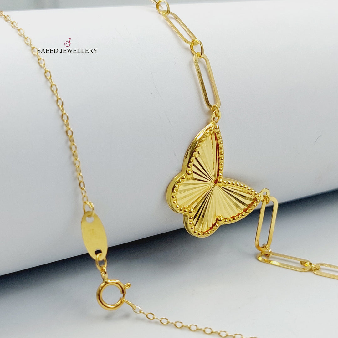 18K Gold Butterfly Necklace by Saeed Jewelry - Image 4