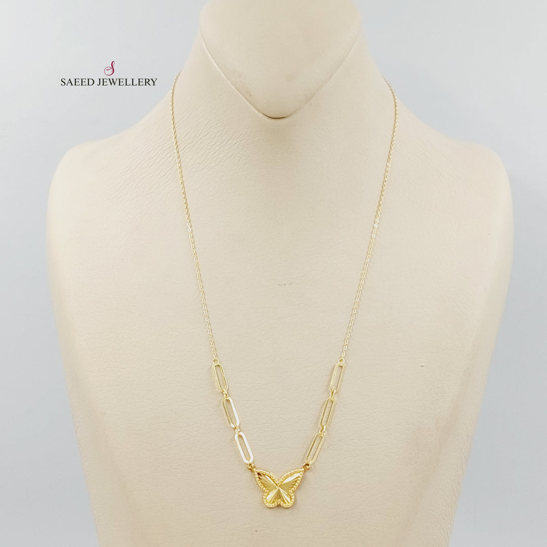 18K عقد فراشة بيبر كليب-مجوهرات الشيخ سعيد-Saeed Jewelry 