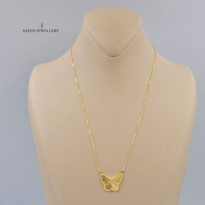 Butterfly Necklace Made of 18K Gold by Saeed Jewelry 
