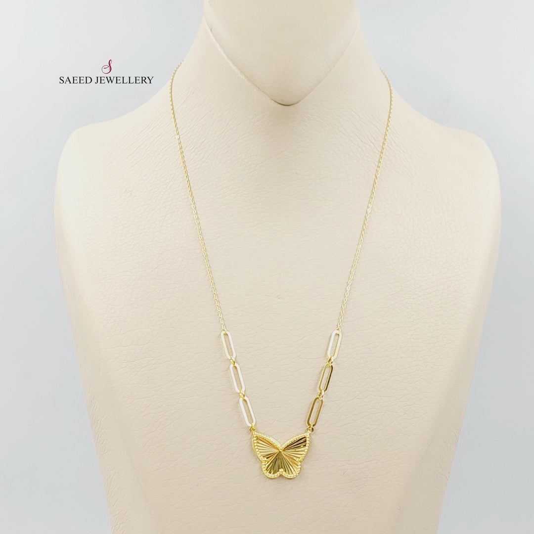 18K Gold Butterfly Necklace by Saeed Jewelry - Image 3