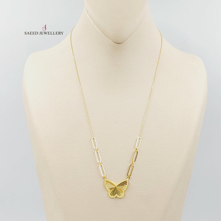 18K Gold Butterfly Necklace by Saeed Jewelry - Image 3