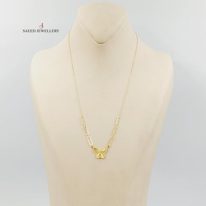 18K عقد فراشة بيبر كليب-مجوهرات الشيخ سعيد-Saeed Jewelry 