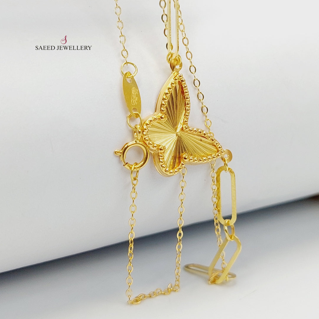 18K عقد فراشة بيبر كليب-مجوهرات الشيخ سعيد-Saeed Jewelry 