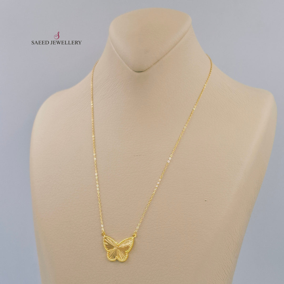 Butterfly Necklace Made of 18K Gold by Saeed Jewelry 