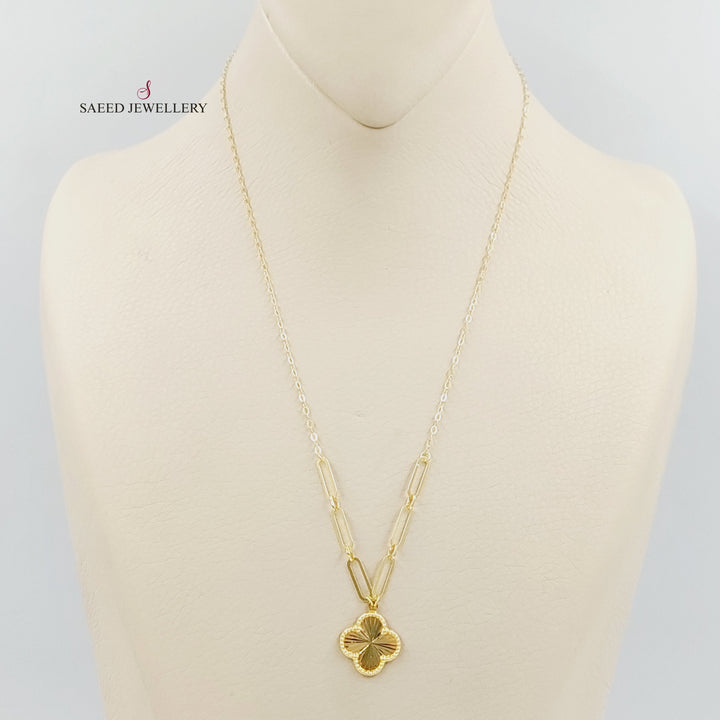 Clover Necklace Made of 18K Gold by Saeed Jewelry 