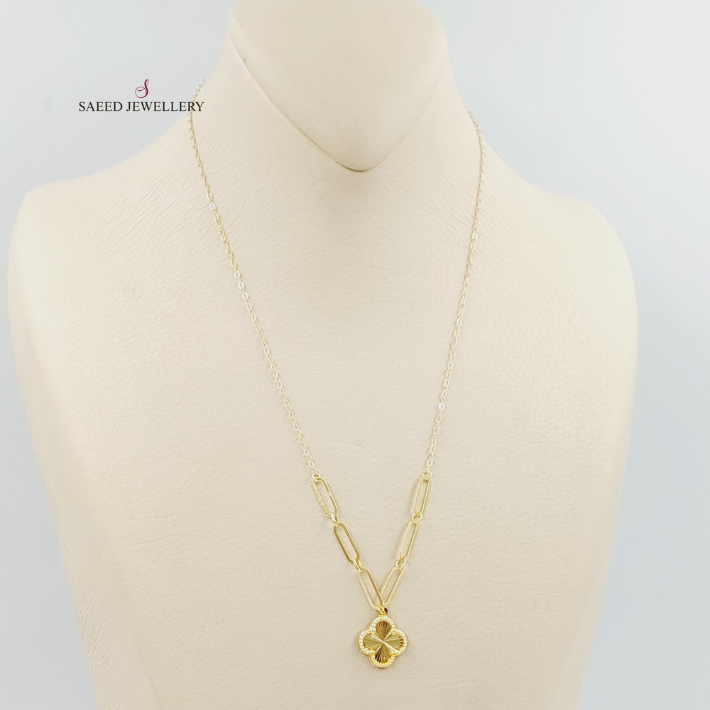 Clover Necklace Made of 18K Gold by Saeed Jewelry 