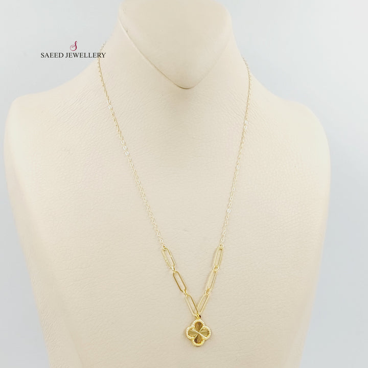 Clover Necklace Made of 18K Gold by Saeed Jewelry 