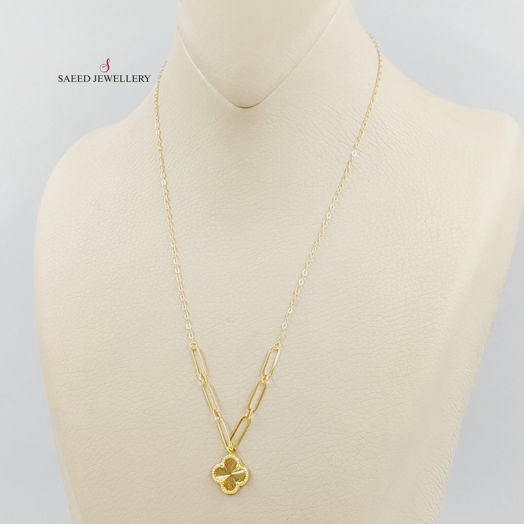 Clover Necklace Made of 18K Gold by Saeed Jewelry 