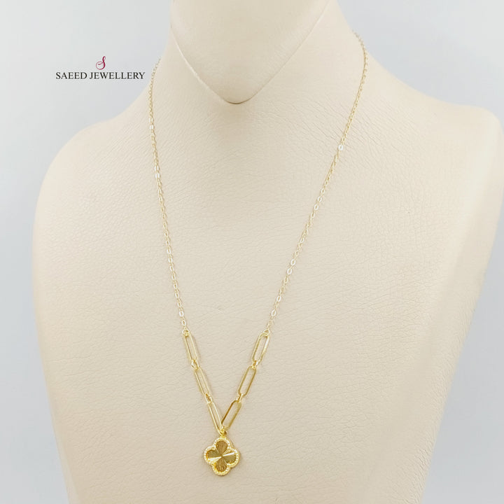 Clover Necklace Made of 18K Gold by Saeed Jewelry 