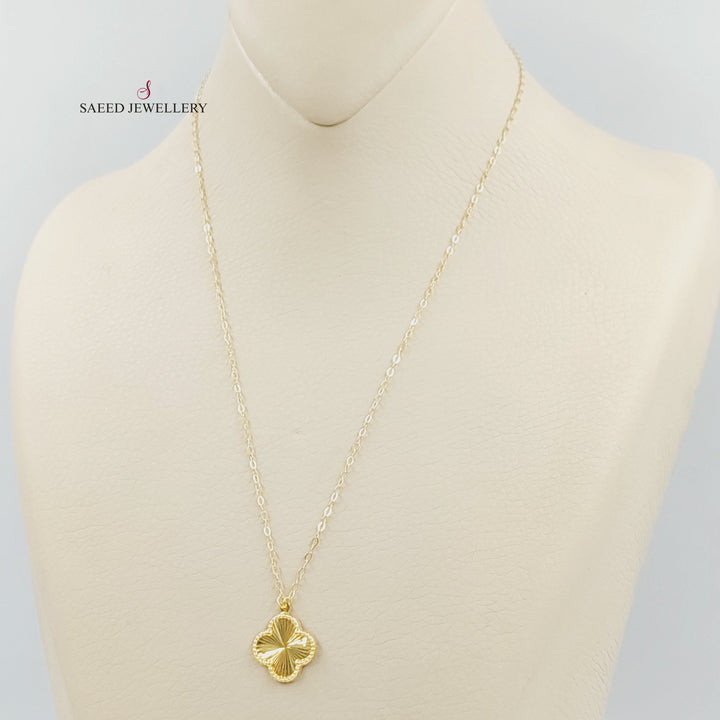 Clover Necklace Made of 18K Gold by Saeed Jewelry 