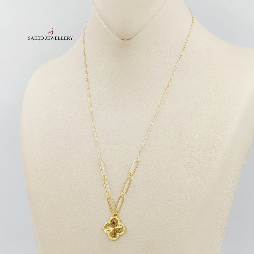 Clover Necklace Made of 18K Gold by Saeed Jewelry 