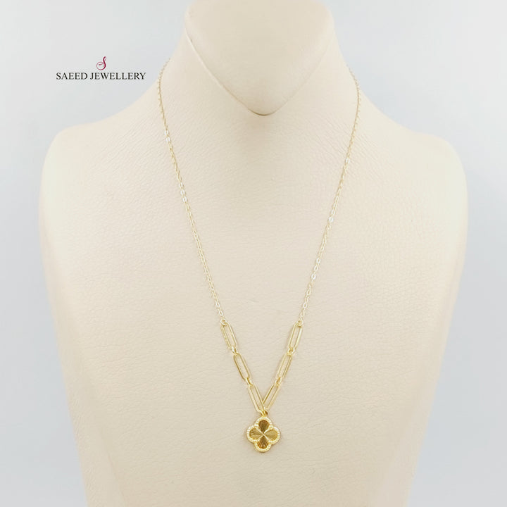 Clover Necklace Made of 18K Gold by Saeed Jewelry 