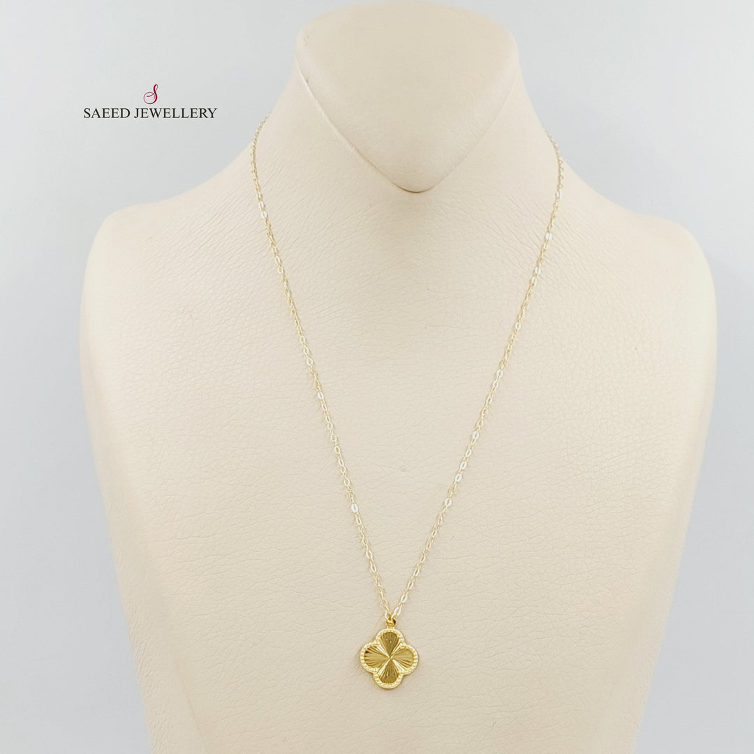 Clover Necklace Made of 18K Gold by Saeed Jewelry 